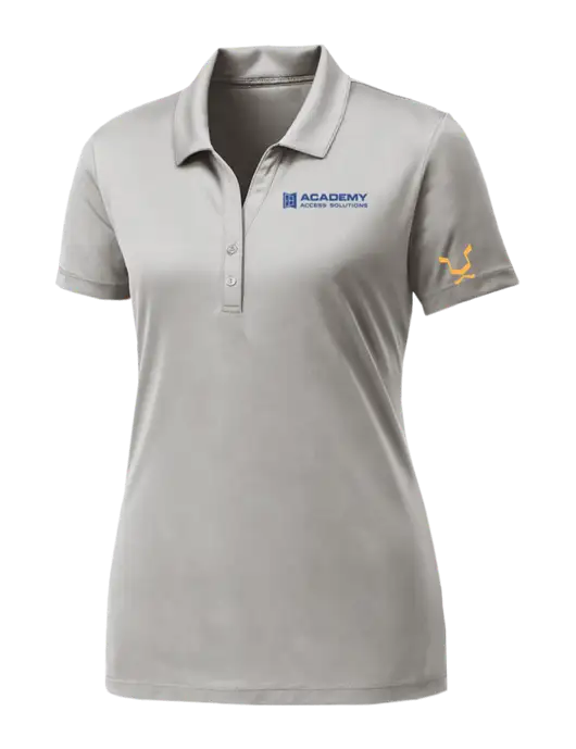Womens Very Light Grey PosiCharge Competitor Polo w/Academy Only Logo, Leo Logo