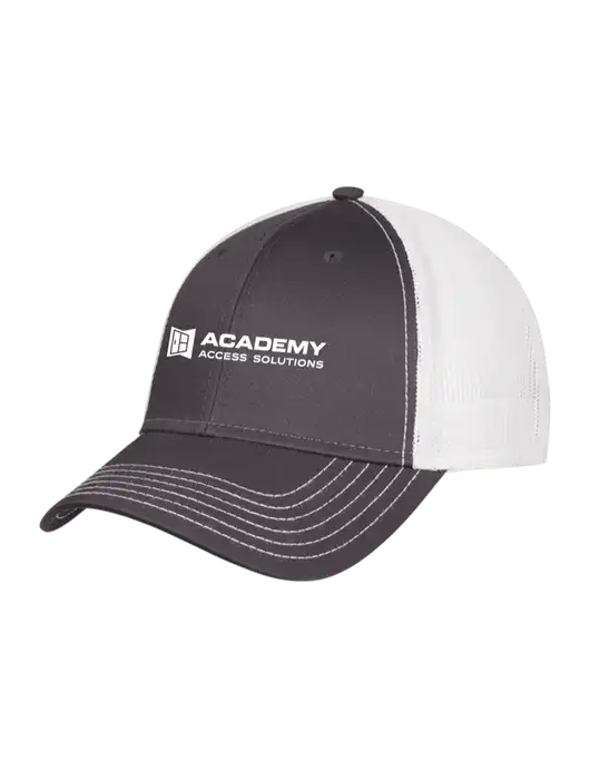 Dark Grey/White Mesh Trucker Cap Snap Back w/Academy Only Logo