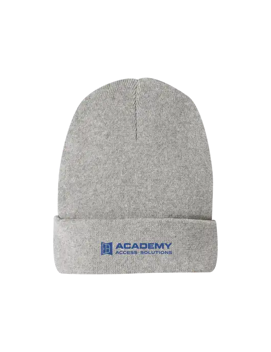 Recycled Light Heather Grey Beanie w/Academy Only Logo