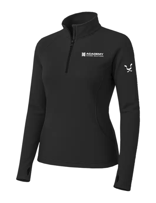 Charcoal Grey Womens Sport Wick Stretch 1/4 Zip Pullover w/Academy Only Logo, Leo Logo