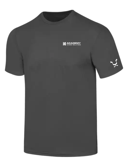 Simply Soft Charcoal 4.5oz  Poly/Combed Ring Spun Cotton T-Shirt w/Academy Only Logo, Leo Logo