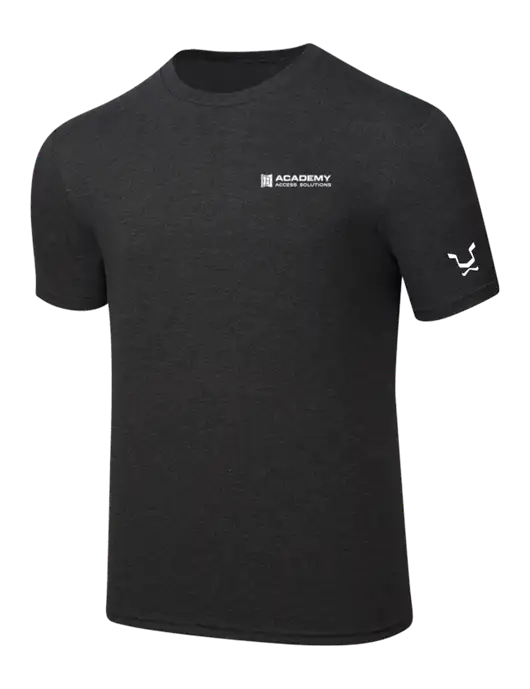 Simply Soft Black Frost 4.5oz  Poly/Combed Ring Spun Cotton T-Shirt w/Academy Only Logo, Leo Logo
