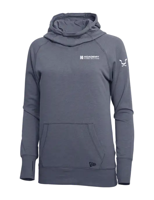 New Era True Navy Heather Womens Tri-Blend Fleece Pullover Hoodie w/Academy Only Logo, Leo Logo