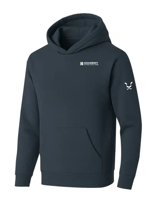 BELLA+CANVAS Dark Grey Sponge Fleece Pullover Hoodie w/Academy Only Logo, Leo Logo