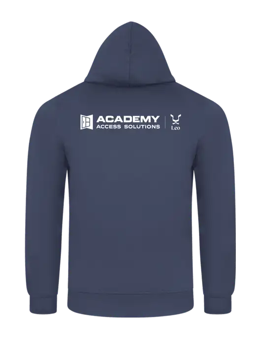 Steel Blue 7.8. oz Ring Spun Hooded Sweatshirt w/Academy x Leo Logo, Academy Only Logo