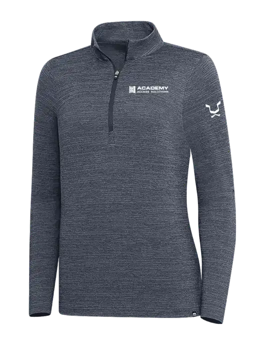 TravisMathew Navy Heather Womens Crestview 1/4 Zip w/Academy Only Logo, Leo Logo