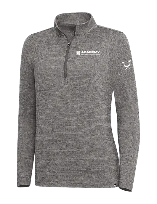 TravisMathew Medium Grey Heather Womens Crestview 1/4 Zip w/Academy Only Logo, Leo Logo