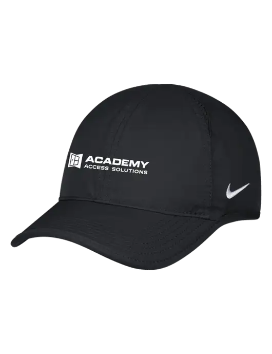 Nike Black Featherlight Cap w/Academy Only Logo, Leo Logo
