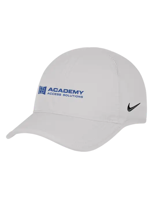 Nike White Featherlight Cap w/Academy Only Logo, Leo Logo