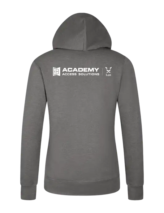 Womens Medium Grey Heather Core Fleece Pullover Hooded Sweatshirt w/Academy x Leo Logo, Academy Only Logo