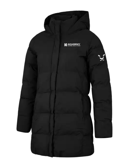 Mercer+Mettle Womens Deep Black Puffy Parka  w/Academy Only Logo, Leo Logo