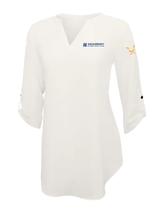 Ivory Womens 3/4 Sleeve Tunic Blouse w/Academy Only Logo, Leo Logo