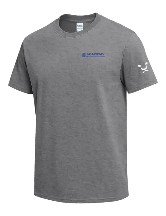 Medium Grey Heather Heavyweight 6.1 oz T-Shirt w/Academy Only Logo, Leo Logo
