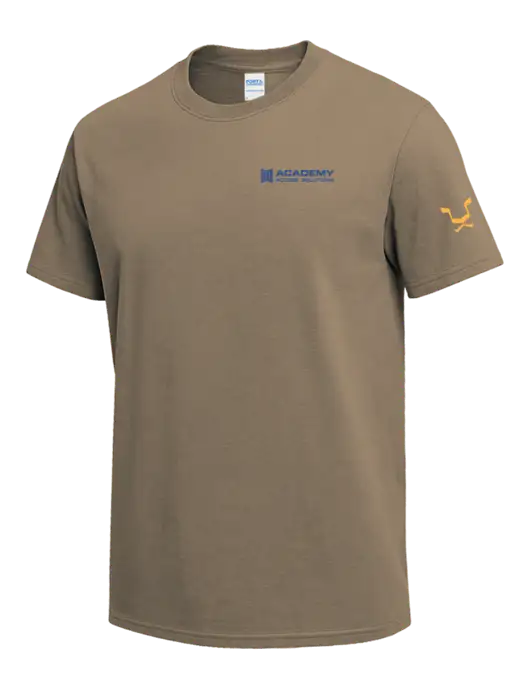 Dark Tan Heavyweight 6.1 oz T-Shirt w/Academy Only Logo, Leo Logo