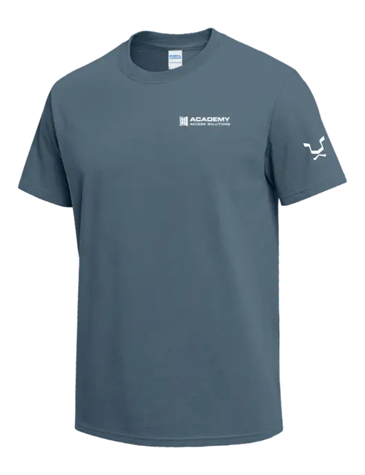 Slate Blue Heavyweight 6.1 oz T-Shirt w/Academy Only Logo, Leo Logo