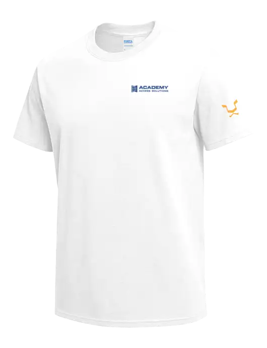 White Heavyweight 6.1 oz T-Shirt w/Academy Only Logo, Leo Logo