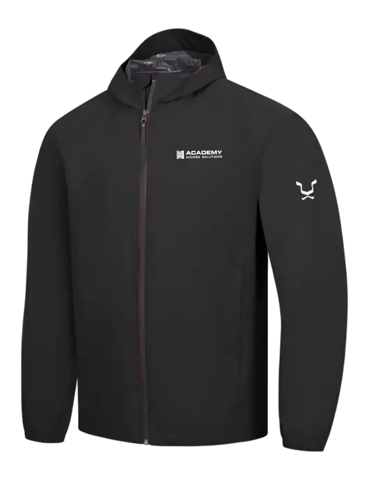 Black Essential Rain Jacket w/Academy Only Logo, Leo Logo