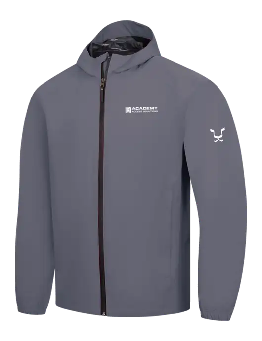 Dark Grey Essential Rain Jacket w/Academy Only Logo, Leo Logo