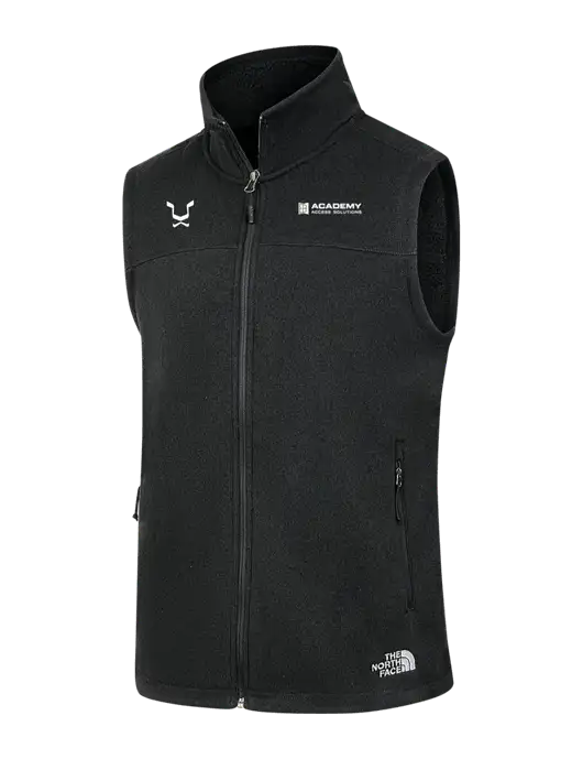 North Face Black Heather Sweater Fleece Vest  w/Academy Only Logo, Leo Logo
