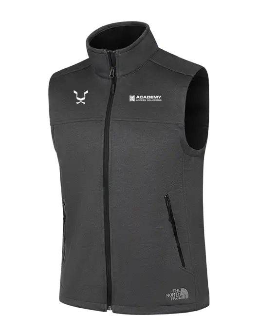 North Face Dark Grey Heather Ridgewall Soft Shell Vest w/Academy Only Logo, Leo Logo