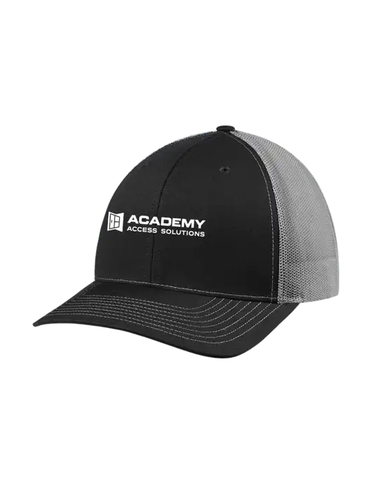 Richardson Adjustable Snapback Original 112 Trucker Cap Black w/Charcoal Mesh w/Academy Only Logo