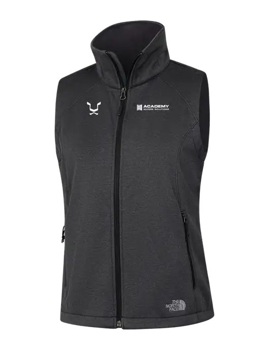 The North Face Womens Dark Grey Heather Ridgewall Soft Shell Vest  w/Academy Only Logo, Leo Logo