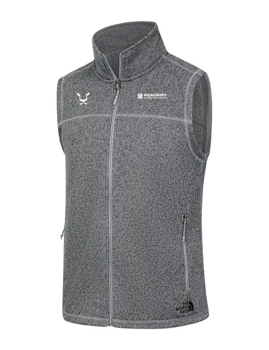 North Face Medium Grey Heather Sweater Fleece Vest w/Academy Only Logo, Leo Logo