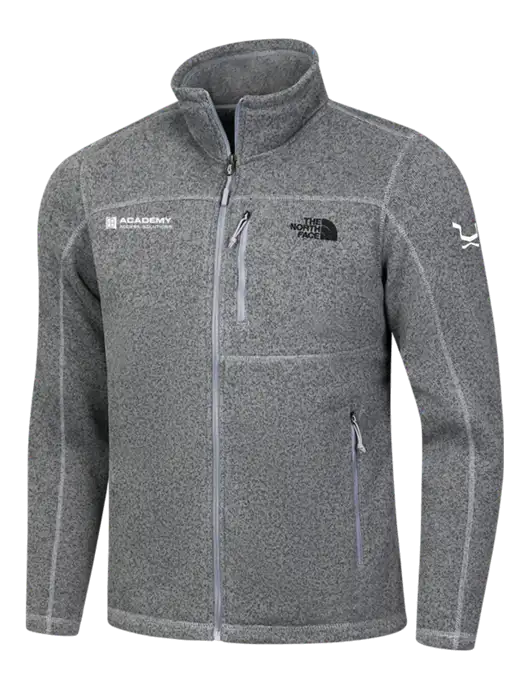 North Face Medium Grey Heather Sweater Fleece Jacket w/Academy Only Logo, Leo Logo
