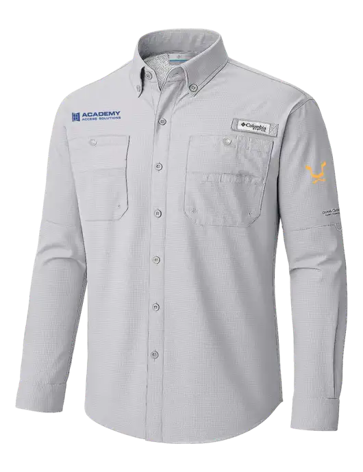 Columbia Cool Grey PFG Tamiami II Long SleeveShirt w/Academy Only Logo, Leo Logo