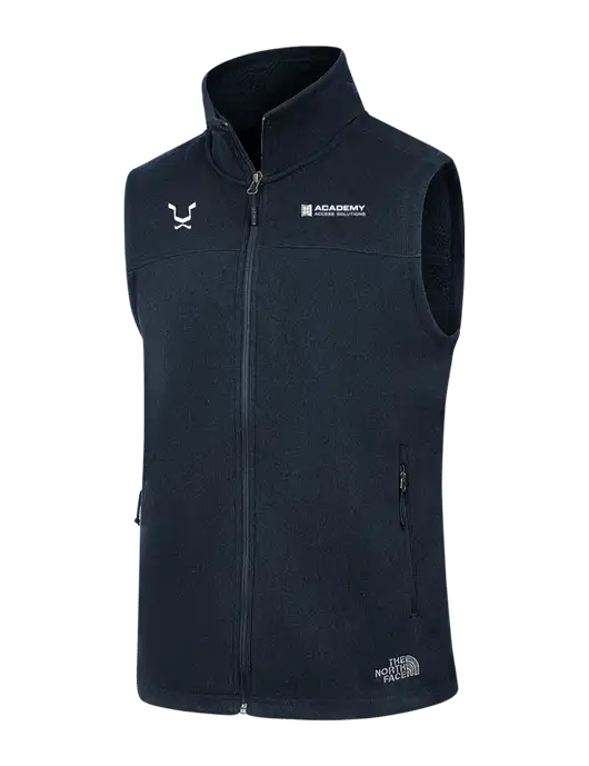 North Face Navy Heather Sweater Fleece Vest w/Academy Only Logo, Leo Logo