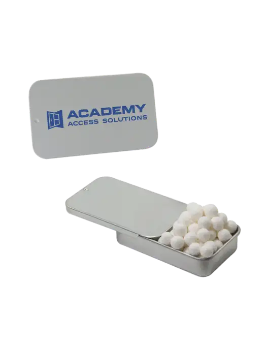 Signature Peppermints In Silver Slider Tin w/Academy Only Logo