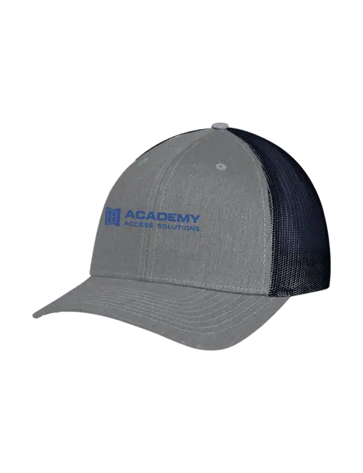 Richardson Adjustable Snapback Original 112 Trucker Cap Heather Grey w/Navy Mesh w/Academy Only Logo