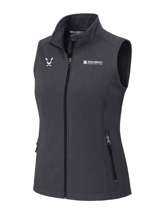 Charcoal Heather Womens Core Soft Shell Vest w/Academy Only Logo, Leo Logo
