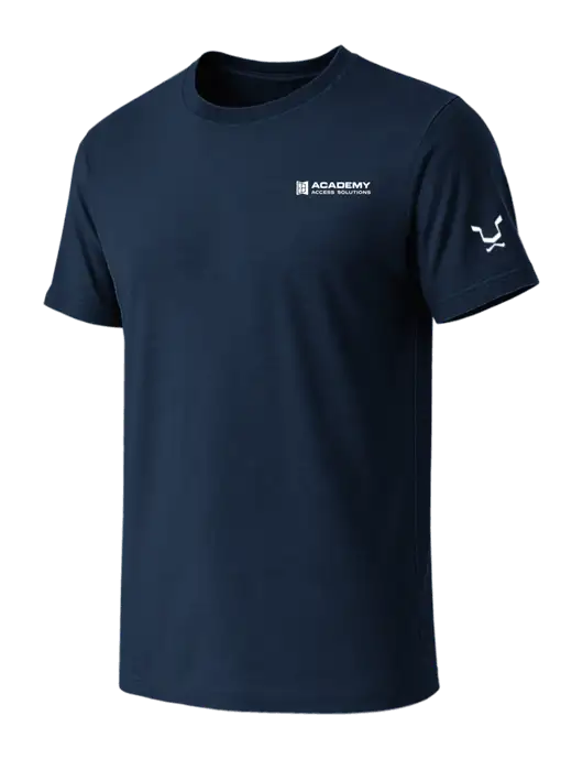 BELLA+CANVAS Navy CVC Short Sleeve Tee w/Academy Only Logo, Leo Logo