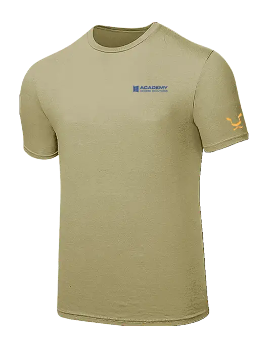 Seriously Soft Tan T-Shirt w/Academy Only Logo, Leo Logo